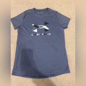 Under Armour Steel Gray Tee with Logo
